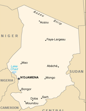 [Country map of Chad]